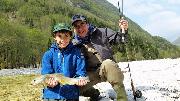Spanish guests and Marble trout,  April 2017, Slovenia fly fishing